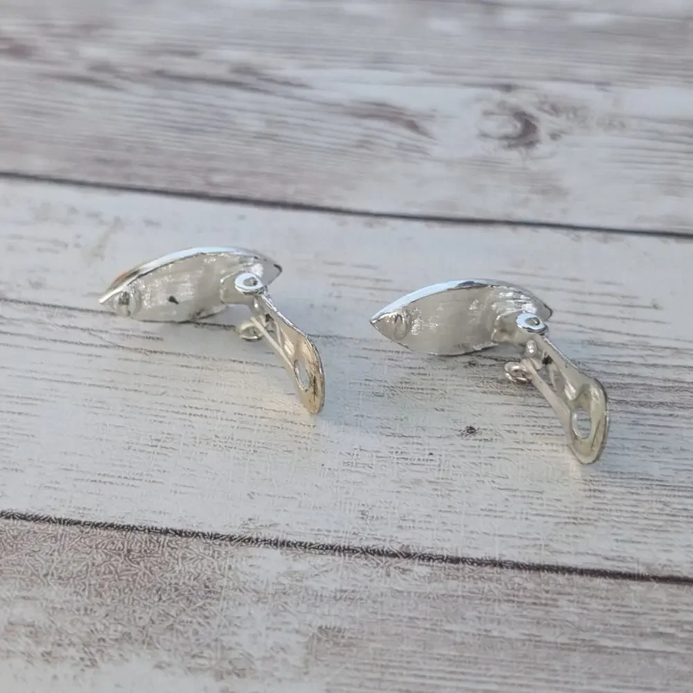 Vintage Clip On Earrings Faceted Yellow with Halo - Fair Condition